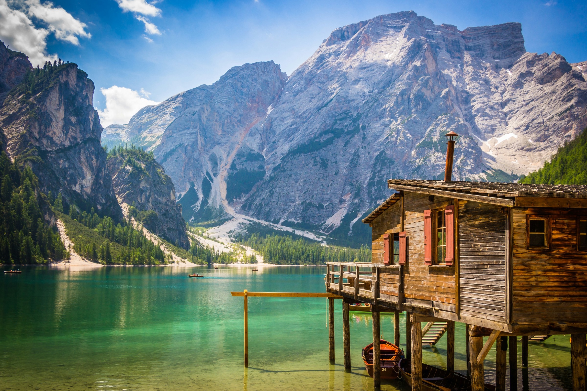 Nordic mountain landscape, hotel escape